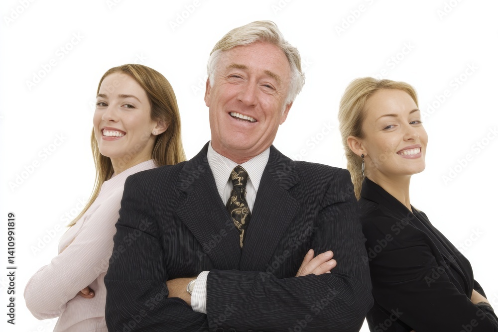 A successful team of diverse professionals smiling with crossed arms, embodying teamwork and optimism. A successful team of diverse professionals smiling with crossed arms, embodying teamwork and optimism.