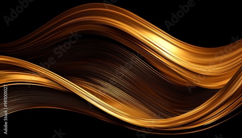 Abstract shiny color Gold wave design element