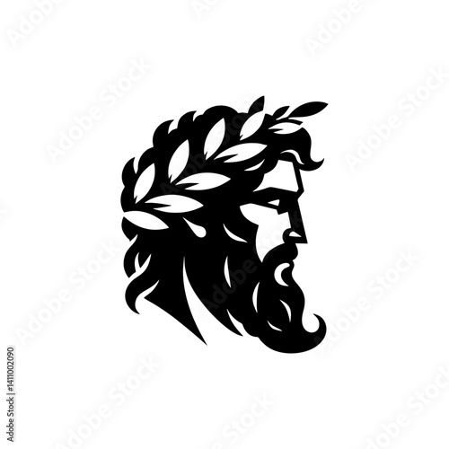 zeus god greek logo design vector side view	
