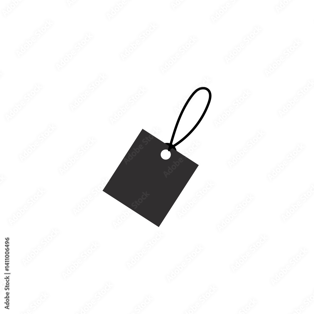 Fototapeta premium A black tag with a string