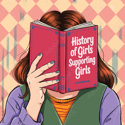 Elegant Illustration of Two Women Celebrating International Women's Day with Stylish Outfits and Confident Expressions
