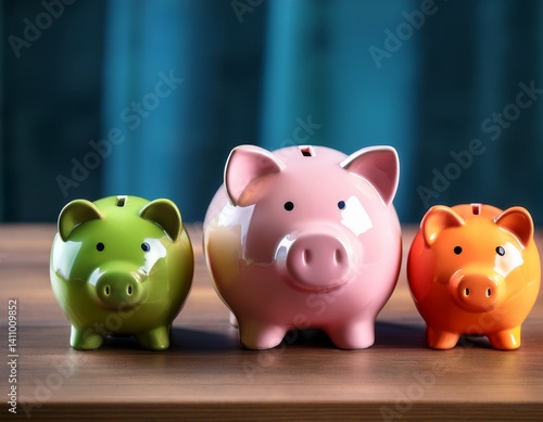 colorful piggy bank