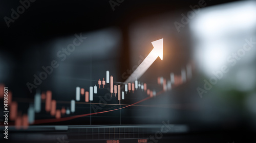 Financial Breakout Concept with Arrow Exceeding Chart Boundaries