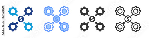 Business Integration icon set multiple style collection