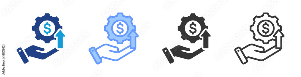 Profitability icon set multiple style collection Profitability icon set multiple style collection