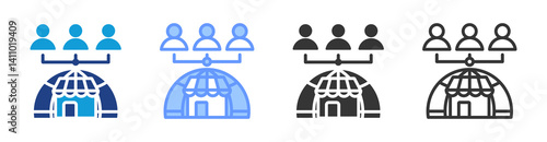 Outsourcing icon set multiple style collection