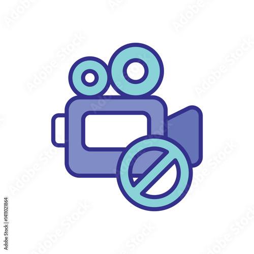 Filming Prohibited icon vector stock illustration
