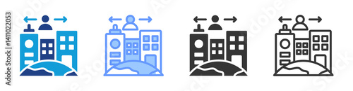Outsourcing icon set multiple style collection