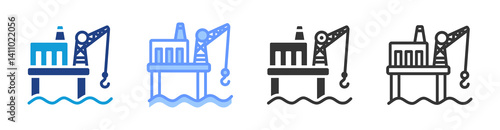 Offshore icon set multiple style collection