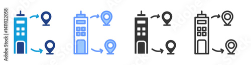 Offsourcing icon set multiple style collection