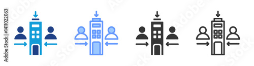 Insourcing icon set multiple style collection