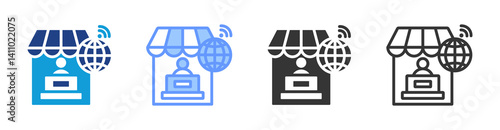 Remote Work icon set multiple style collection