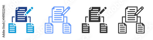 Sub Contracting icon set multiple style collection