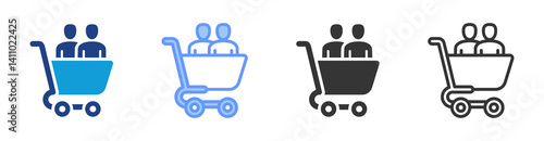 Procurement Team icon set multiple style collection