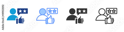 Performance Review icon set multiple style collection