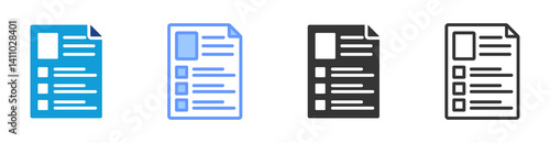 Appraisal Form icon set multiple style collection
