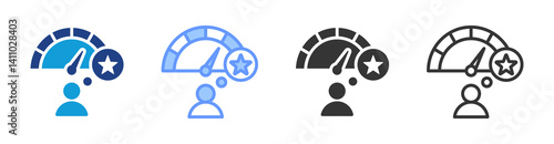 Performance Expectation icon set multiple style collection