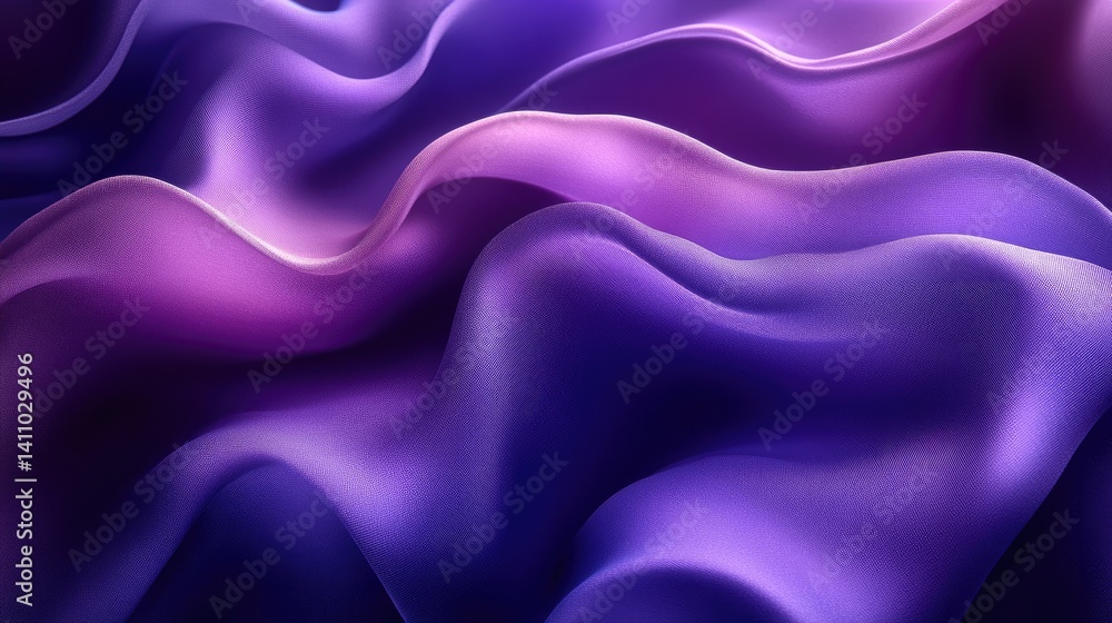 Obraz premium Purple silk fabric waves, abstract background, design texture