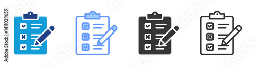 Assessment Tools icon set multiple style collection