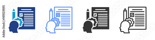 Capability Assessment icon set multiple style collection