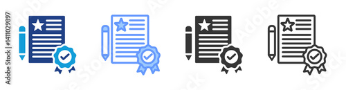 Assessment Report icon set multiple style collection