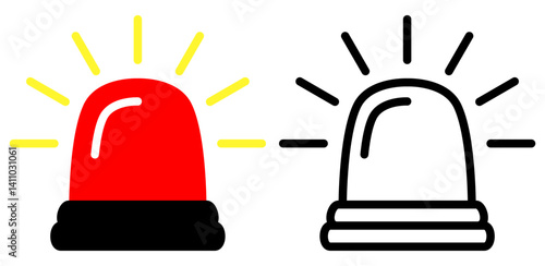 siren light icon, simple flat style, illustration, logo sign symbol pictogram template, for ui or ux isolated on white for mobile app, editable
