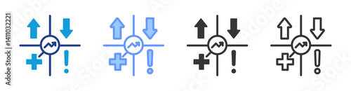 Swot icon set multiple style collection
