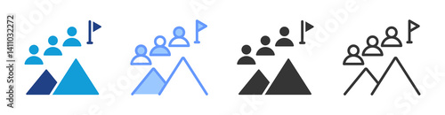 Competitive Advantage icon set multiple style collection