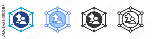 Stakeholder icon set multiple style collection