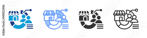 Market Segmentation icon set multiple style collection
