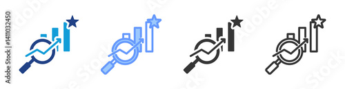 Competitive Analysis icon set multiple style collection