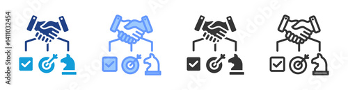 Strategic Partnership icon set multiple style collection