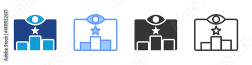 Competitive Landscape icon set multiple style collection