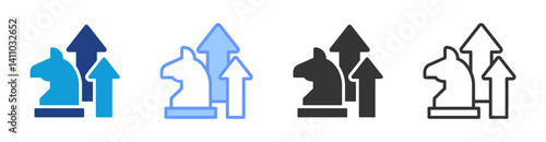 Growth Strategy icon set multiple style collection