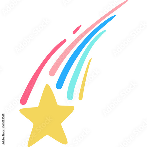 Free Download Colorful Shooting Star - GFXLoad