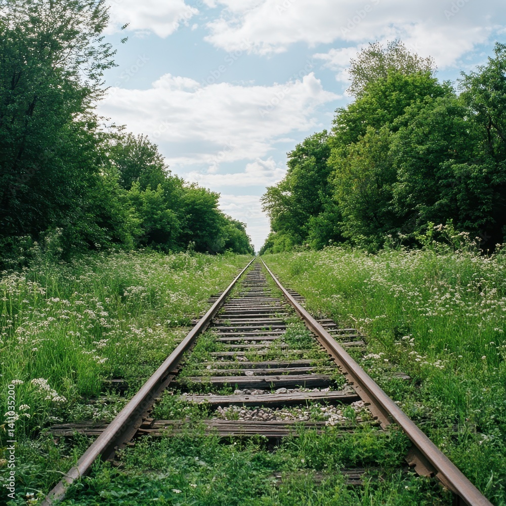 Fototapeta premium railway in the forest