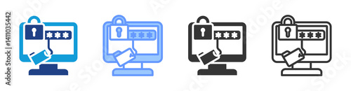 Phishing icon set multiple style collection