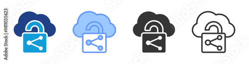 Secure Transmission icon set multiple style collection