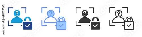 Anonymization icon set multiple style collection