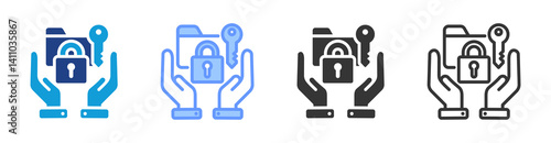 Data Handling icon set multiple style collection