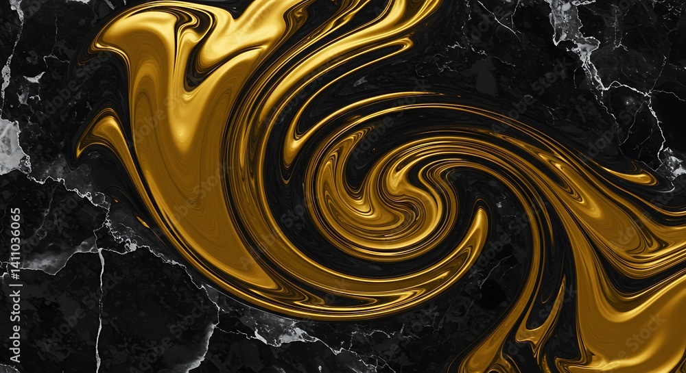 custom made wallpaper toronto digitalAbstract Golden Swirl on Dark Marble: Fluid Luxury Art, Elegant Background Texture for Modern Design, High-Contrast Visuals, Rich Textures, Upscale Aesthetics