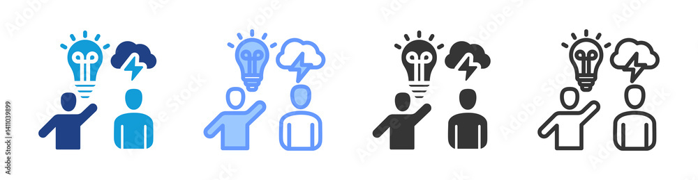 Coaching icon set multiple style collection Coaching icon set multiple style collection