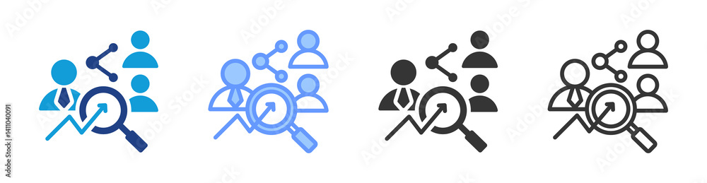 Research Team icon set multiple style collection Research Team icon set multiple style collection