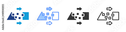 Transformation icon set multiple style collection