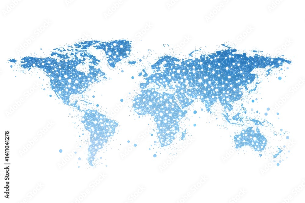 Fototapeta premium Global network connection world map , Generative AI