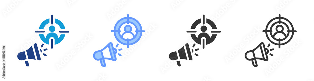 Target Marketing icon set multiple style collection Target Marketing icon set multiple style collection