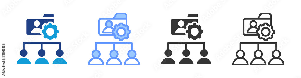 Customer Database icon set multiple style collection Customer Database icon set multiple style collection