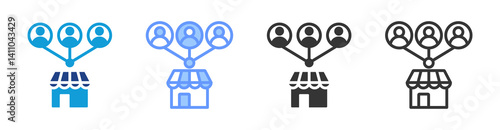 Outreach icon set multiple style collection