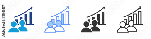 Demographic icon set multiple style collection