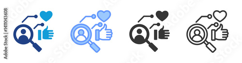 Customer Analysis icon set multiple style collection